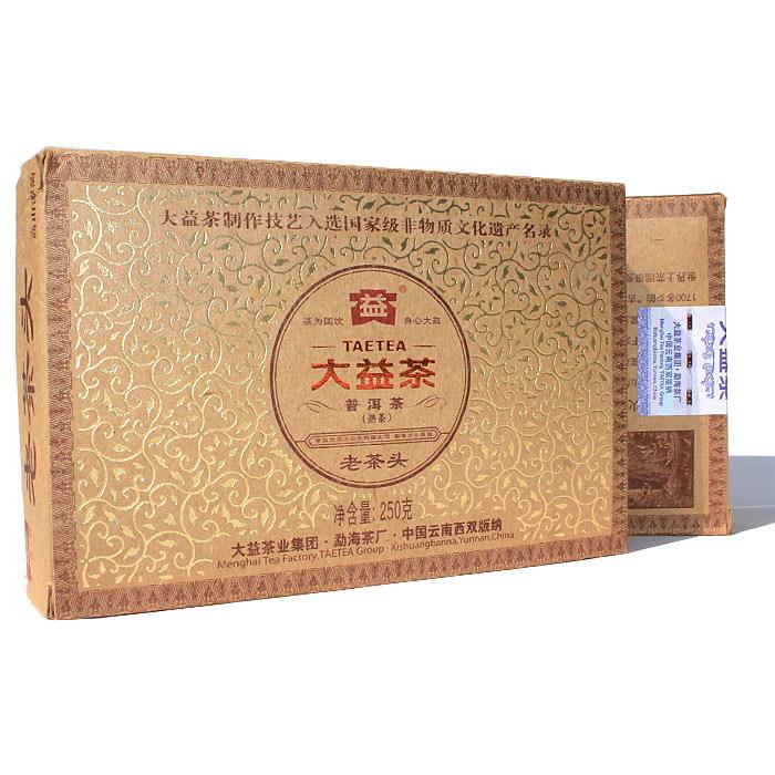 大益普洱茶老茶头熟砖250克201批2012年勐海茶厂