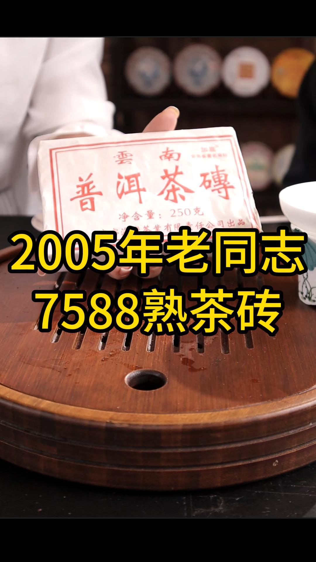 2005年老同志7588熟茶：滋味爽滑甜润，汤感饱满粘稠